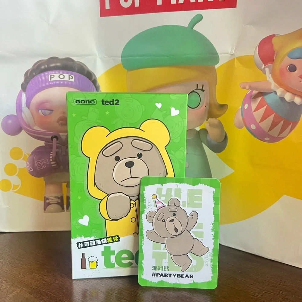 Pop Mart TED2 Bear Action Series Happy Birthday! Keychain Pal NIB CONFIRMED NEW